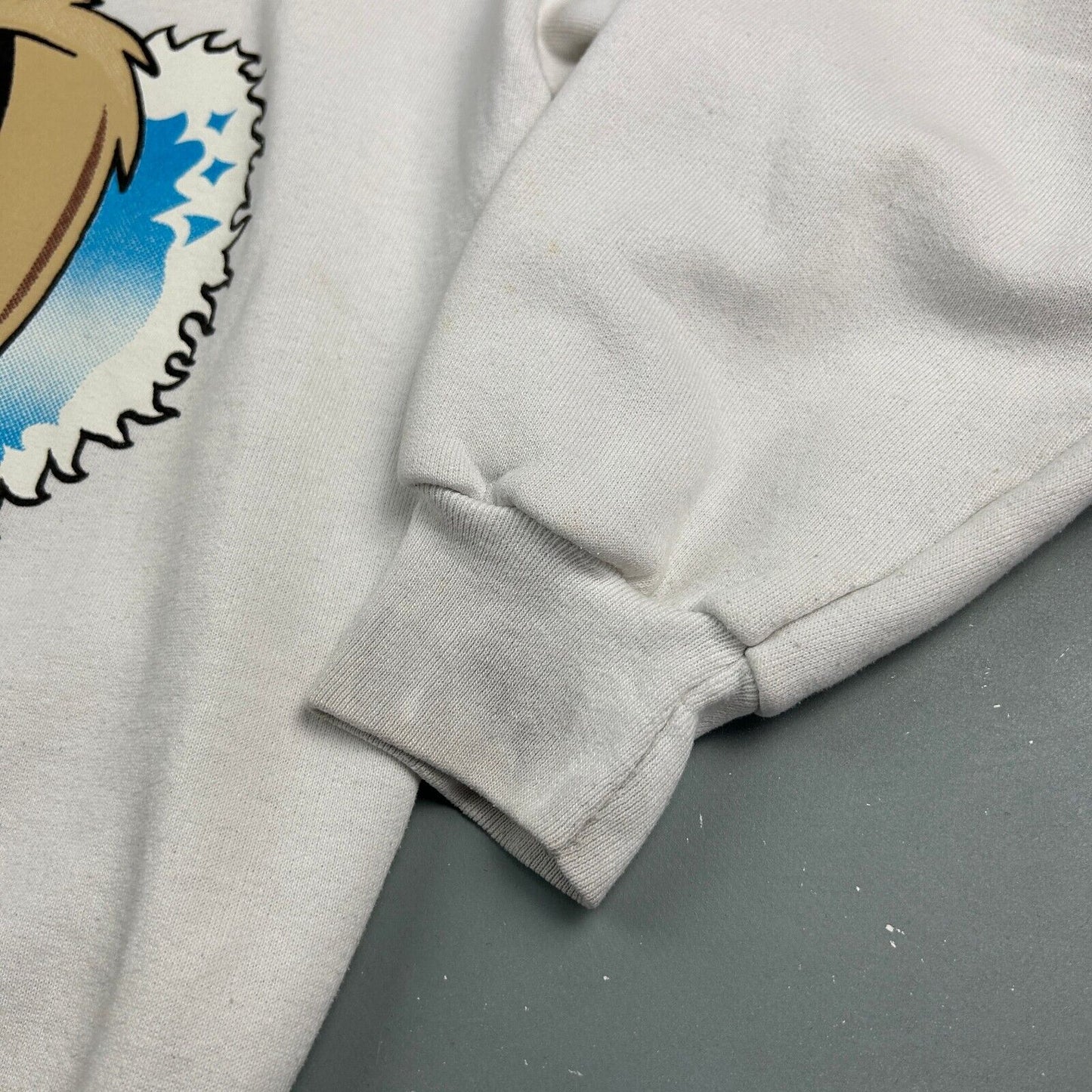VINTAGE 90s TAZ Big Face Christmas White Crewneck Sweater sz Large Adult