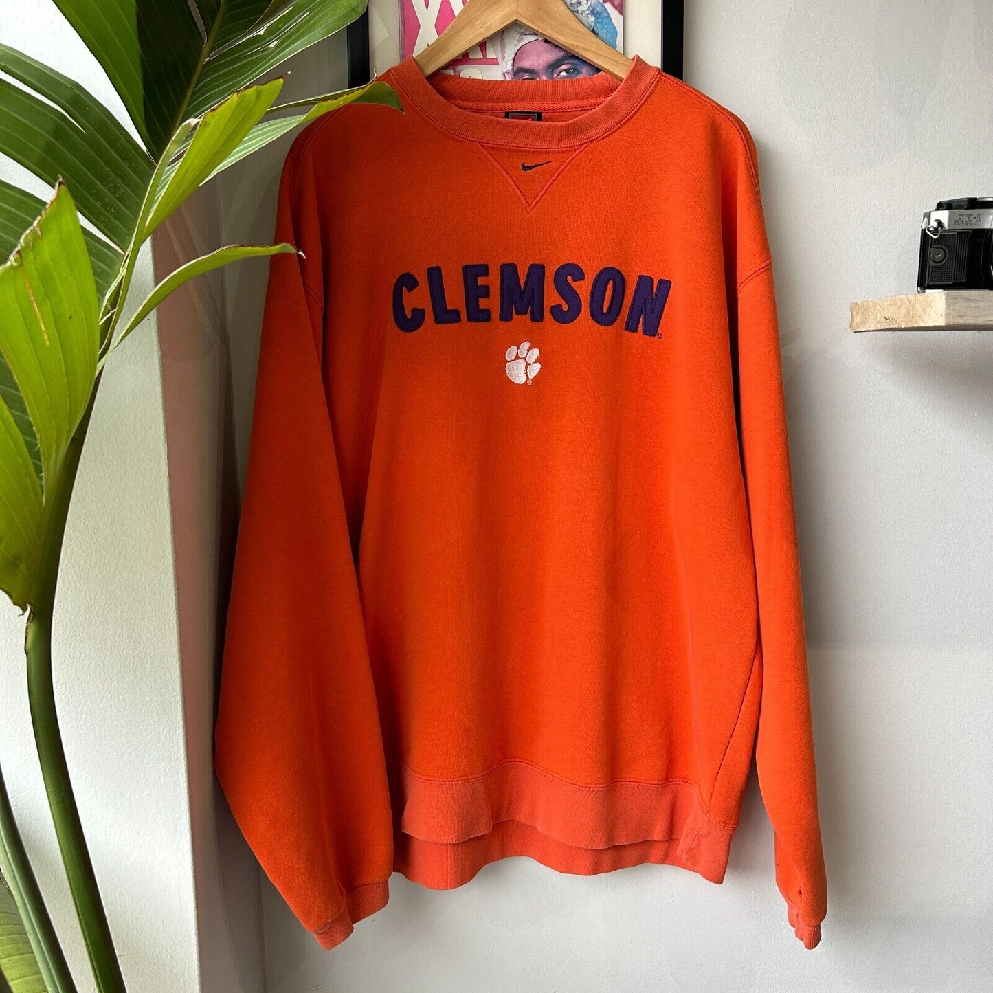 VINTAGE | Team NIKE Mid Swoosh CLEMSON Sweater sz L Adult