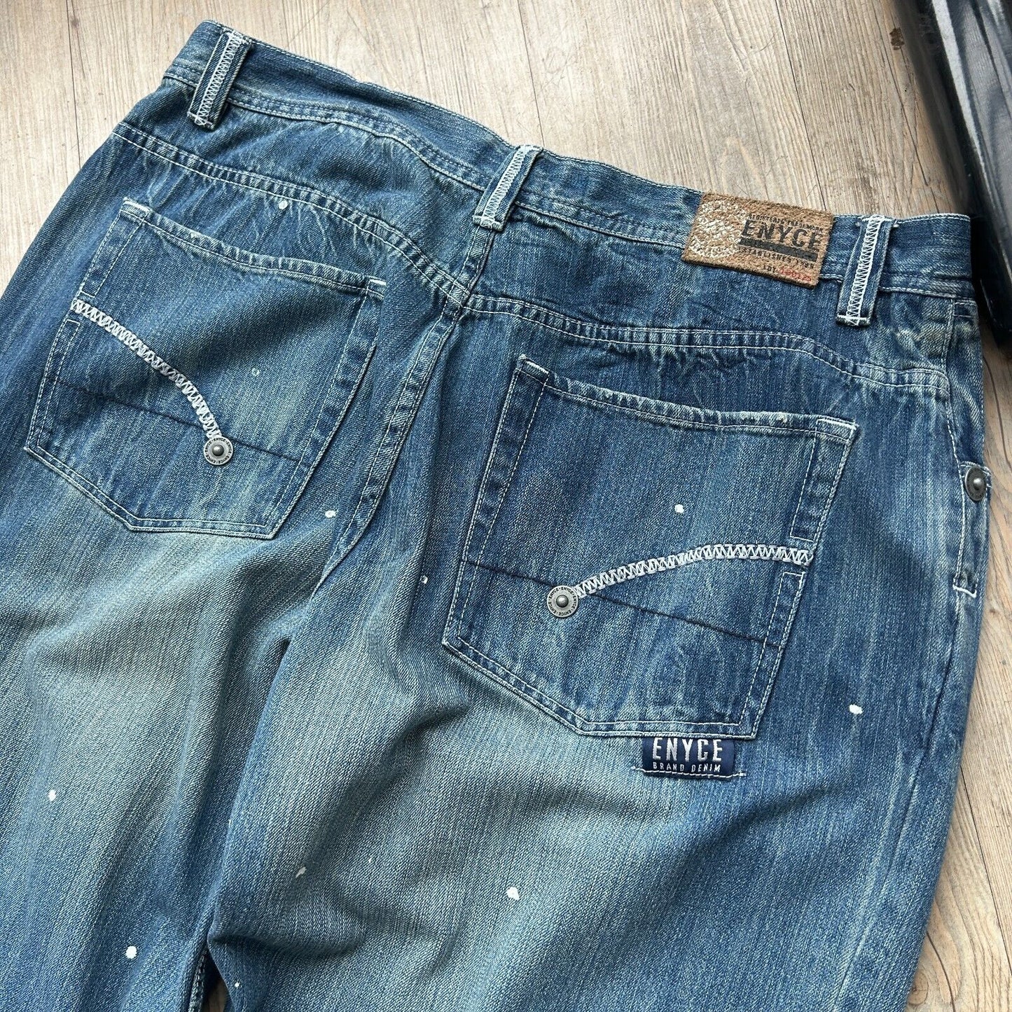 VINTAGE Y2K | Enyce Baggy Dotted Denim Jeans Pants sz W40 L34