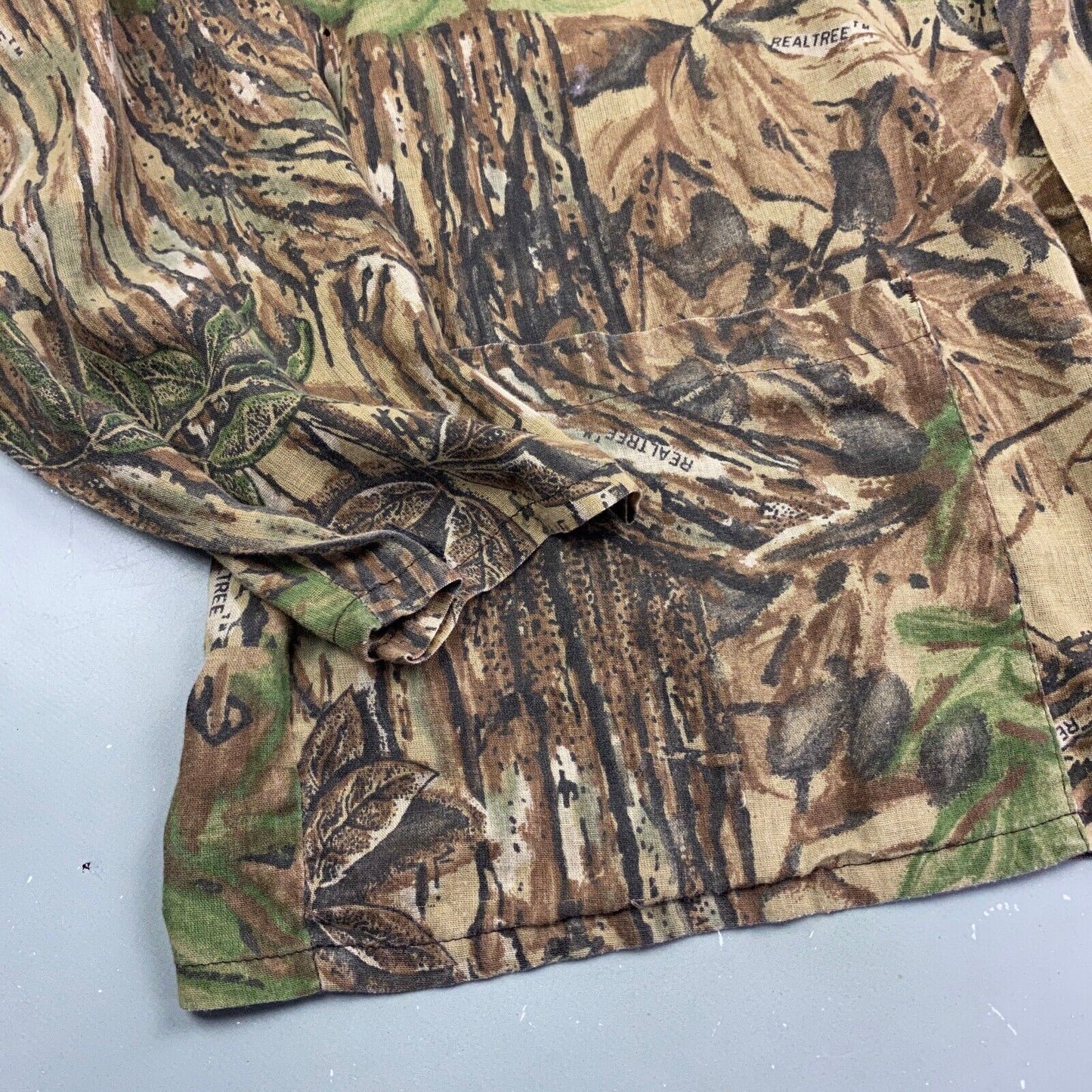 VINTAGE 90s Real Tree Cotton Blend Sheer Zip Up Jacket sz Large Adult