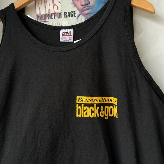 VINTAGE 90s | Benson & Hedges Black & Gold Tank T-Shirt sz L