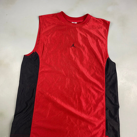 VINTAGE Jordan Embroidered Jersey Sleeveless Tank T-Shirt sz Large Men Adult