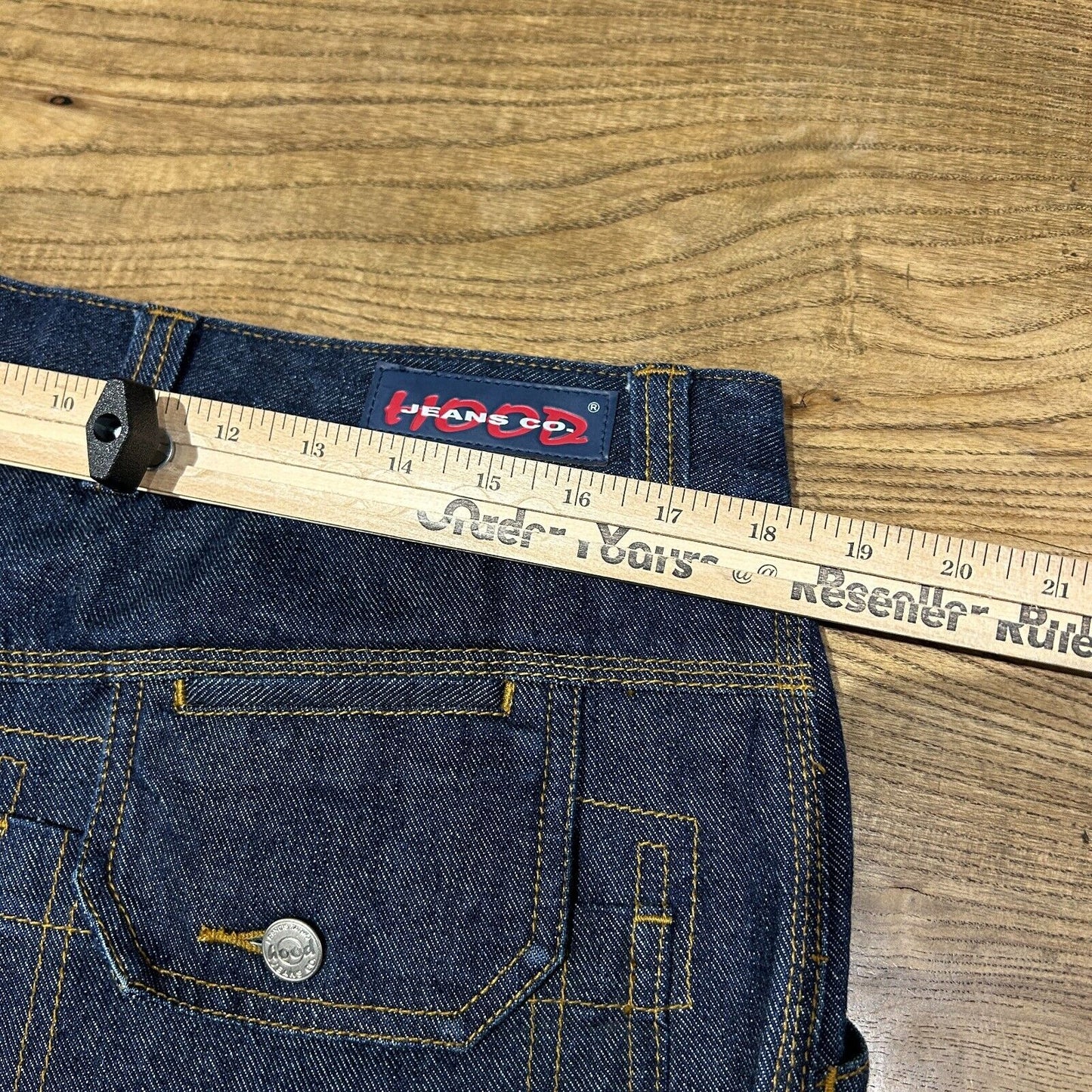 VINTAGE | Hood Jeans Co Contrast Stitch Dark Wash Denim Pants sz W36 L34