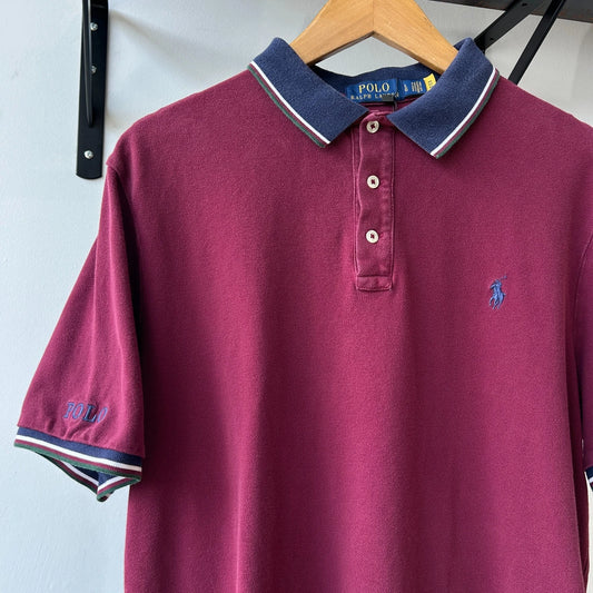 VINTAGE Y2k | Ralph Lauren Sm Pony Wine Red Polo Shirt sz L