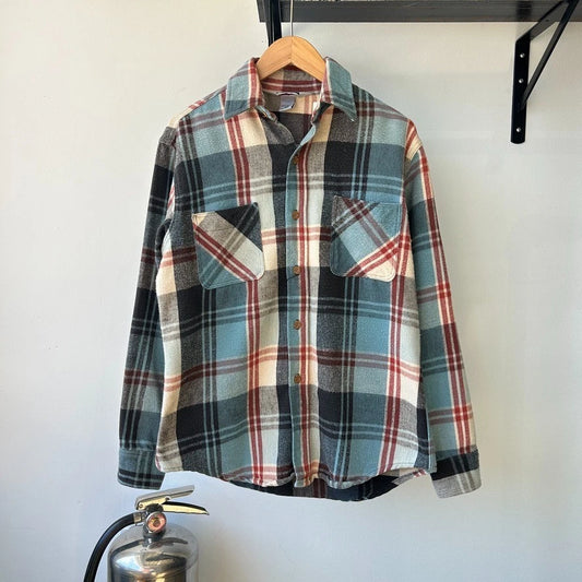 BIG MAC | 1980s Plaid Flannel Vintage Cotton USA Made Button Down Shirt sz M