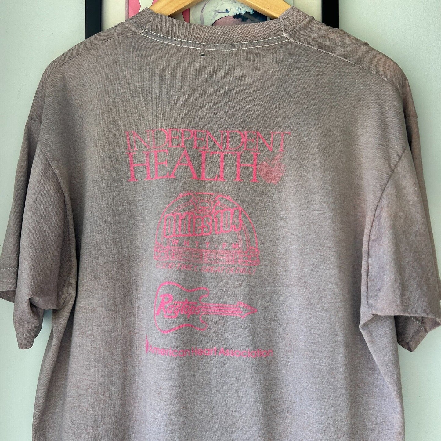 VINTAGE 90s | Heart Run Over Dyed Brown T-Shirt sz L
