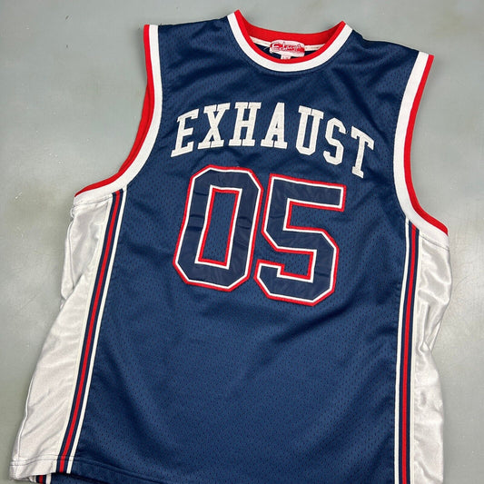 VINTAGE Y2K | EXHAUST #05 Two Tone Basketball Jersey sz L Adult