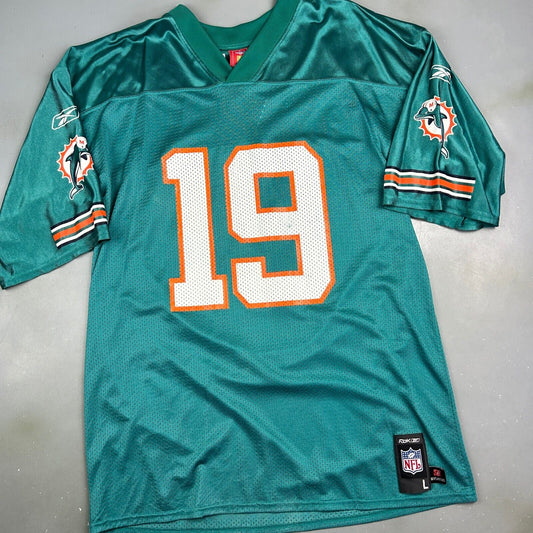 VINTAGE NFL Miami Dolphins RBK Jersey #19 Ginn sz L Men Adult