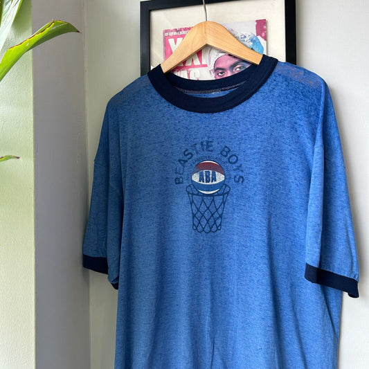 VINTAGE 80s | Beastie Boys Basketball Ringer T-Shirt sz L Adult