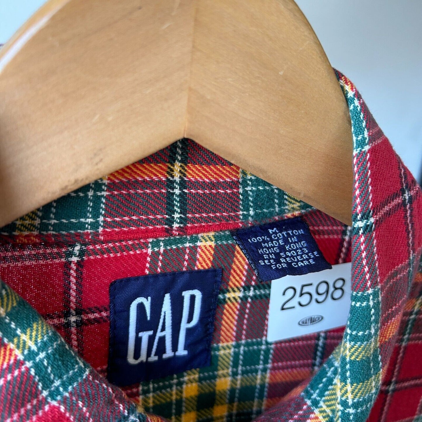 VINTAGE | GAP Plaid Zip Up Flannel Shirt sz L