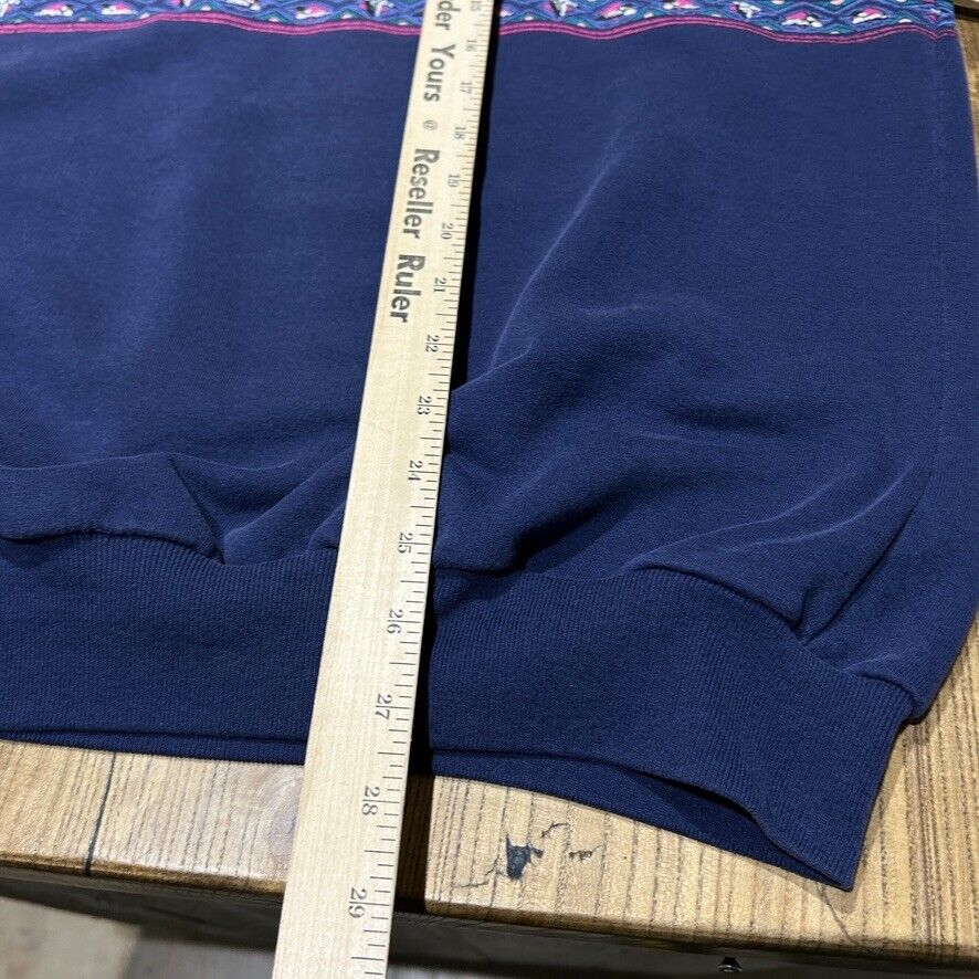 VINTAGE 90s | Loons Midnight All Over Nature Print Artisans Sweater sz L