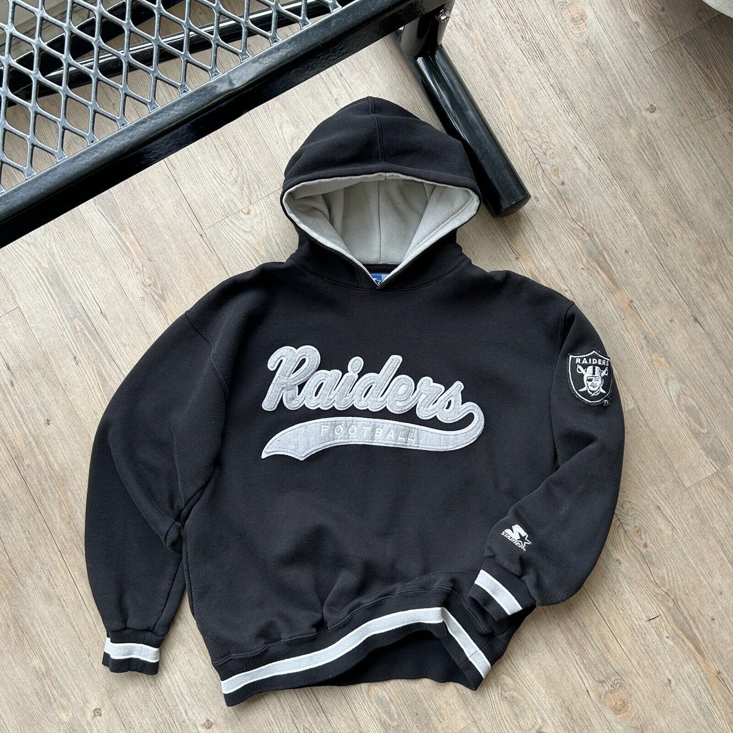 VINTAGE 90s | Los Angeles Raiders Starter Football Hoodie Sweater sz L Adult