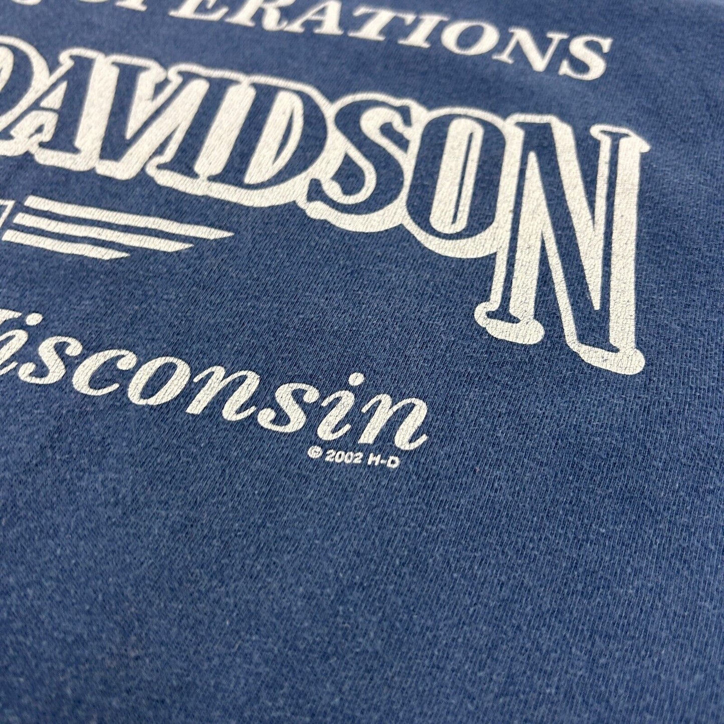VINTAGE | HARLEY DAVIDSON Motor Cycles Tomahawk Biker Navy T-Shirt sz L Adult