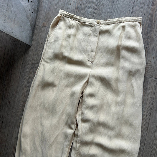 VINTAGE | Giorgio Armani Le Collezioni Cream Trouser Pants sz 12 W29 L30