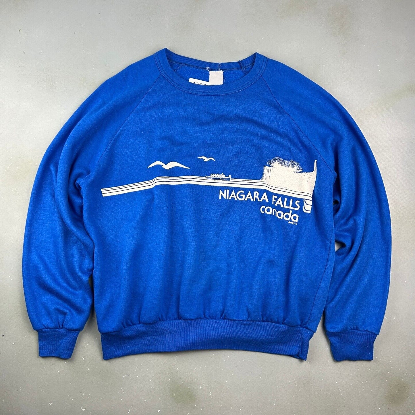 VINTAGE 80s | Niagara Falls Canada Blue Crewneck Sweater sz XL Adult