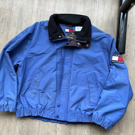VINTAGE 90s | Tommy Hilfiger Blue Full Zip Fleece Lined Jacket sz M Adult