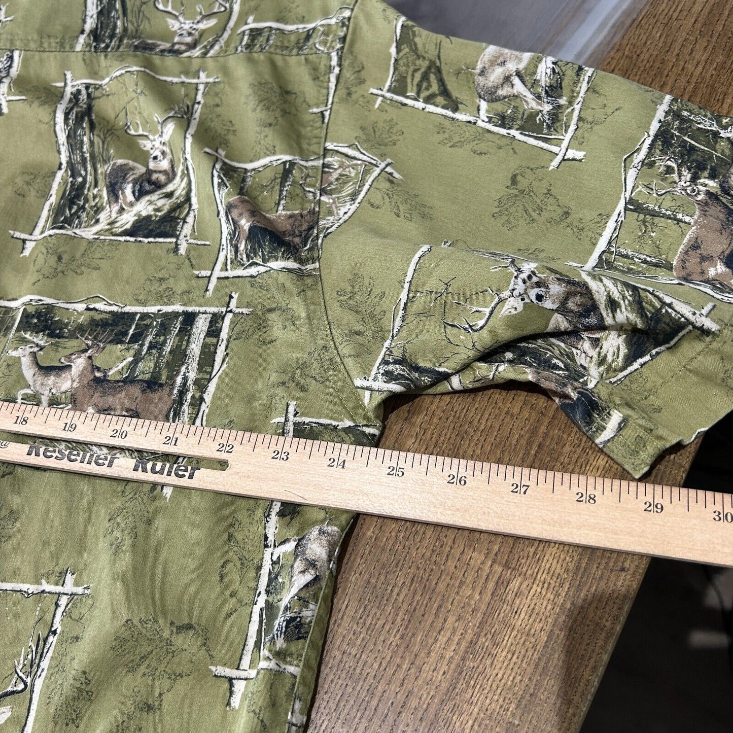 VINTAGE | Gallop Nature Deer Short Sleeve Button Down Shirt sz L