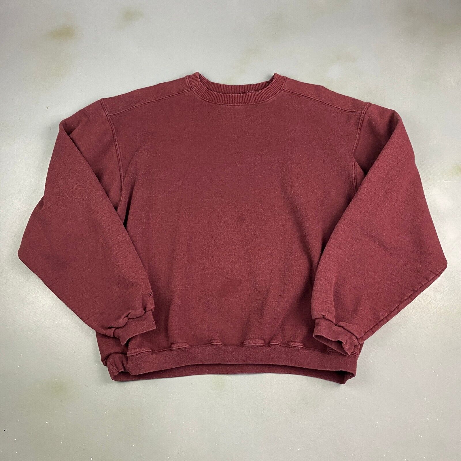 VINTAGE 90s Champion Maroon Heavyweight Blank Crewneck Sweater sz