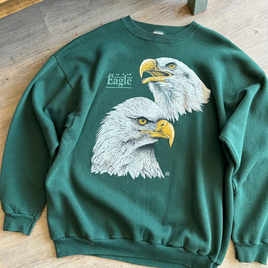 VINTAGE 90s | Bald Eagle Wildlife Crew Sweater sz XXL