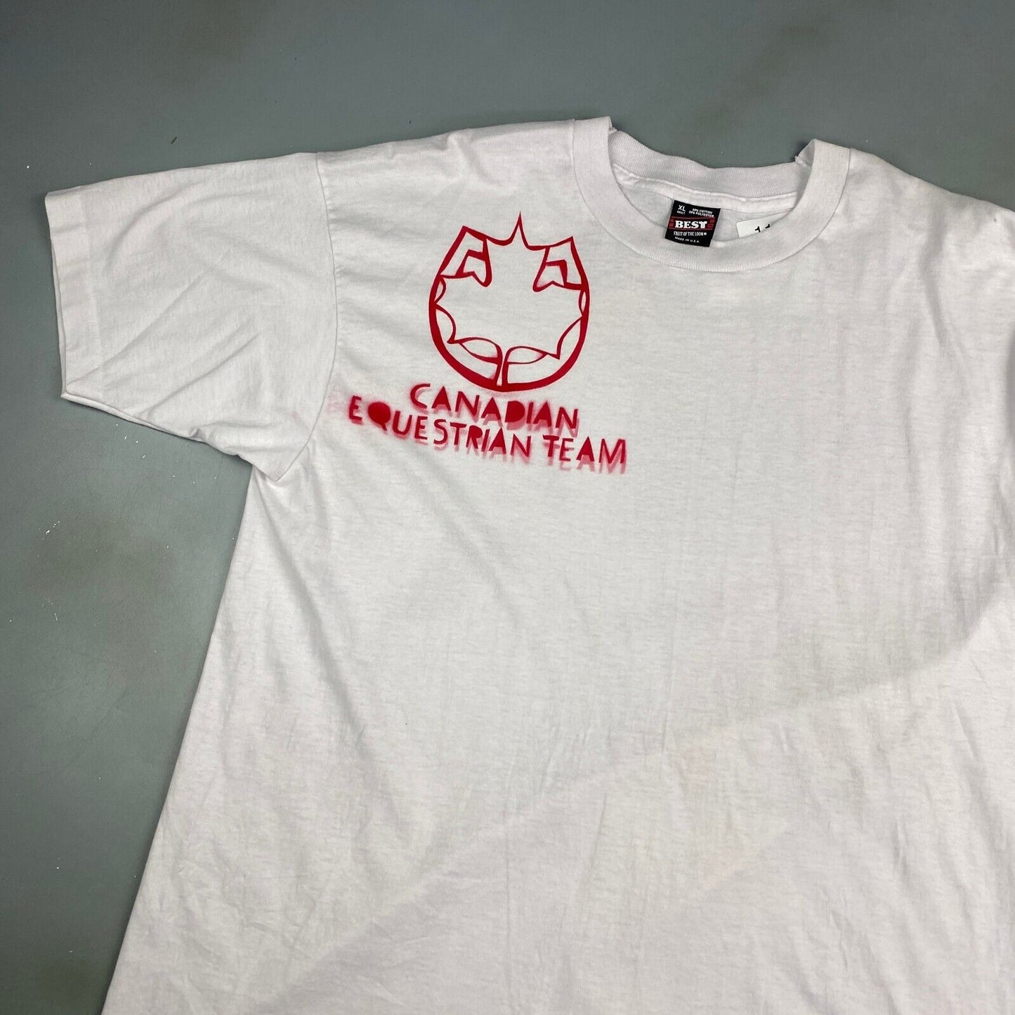 VINTAGE 1993 Canadian Equestrian Team Airbrushed T-Shirt sz XL Adult