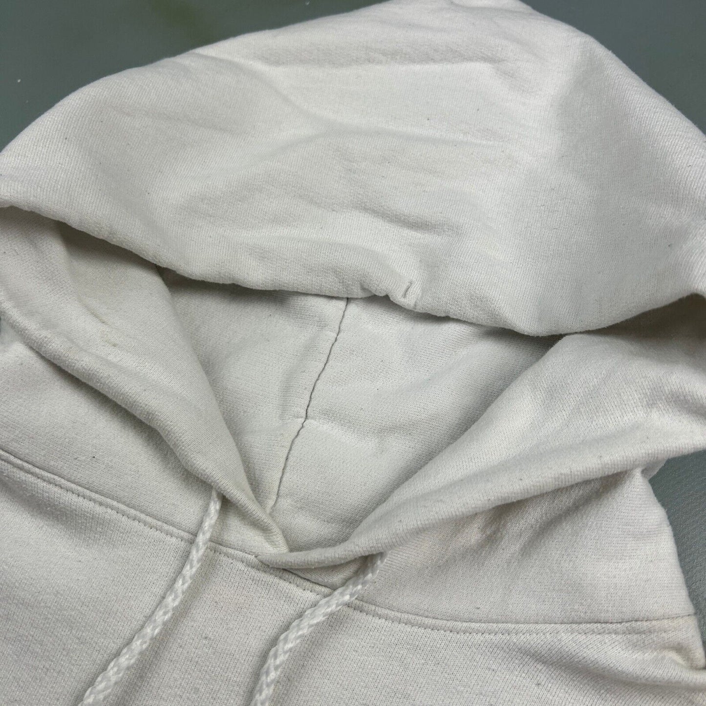 VINTAGE Hanes Blank White Hoodie Sweater sz Large Adult