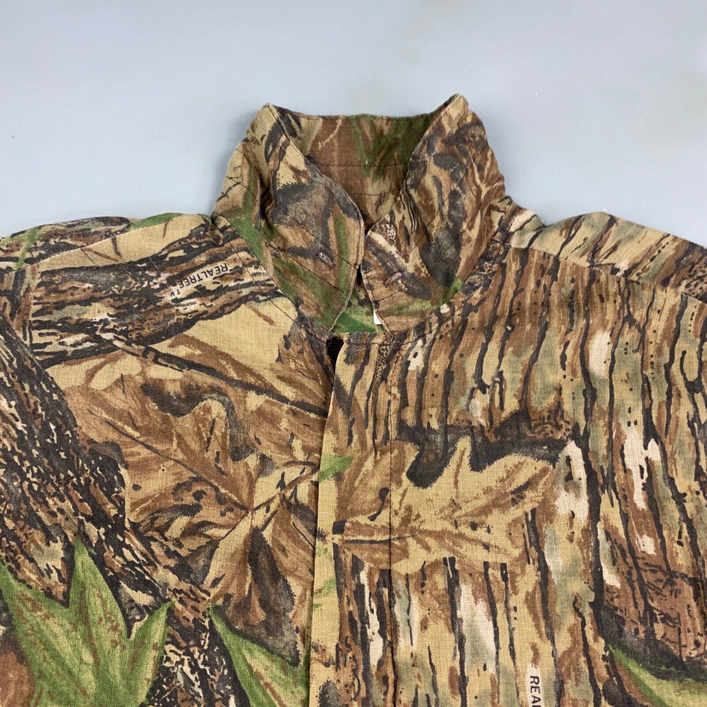VINTAGE 90s Real Tree Cotton Blend Sheer Zip Up Jacket sz Large Adult