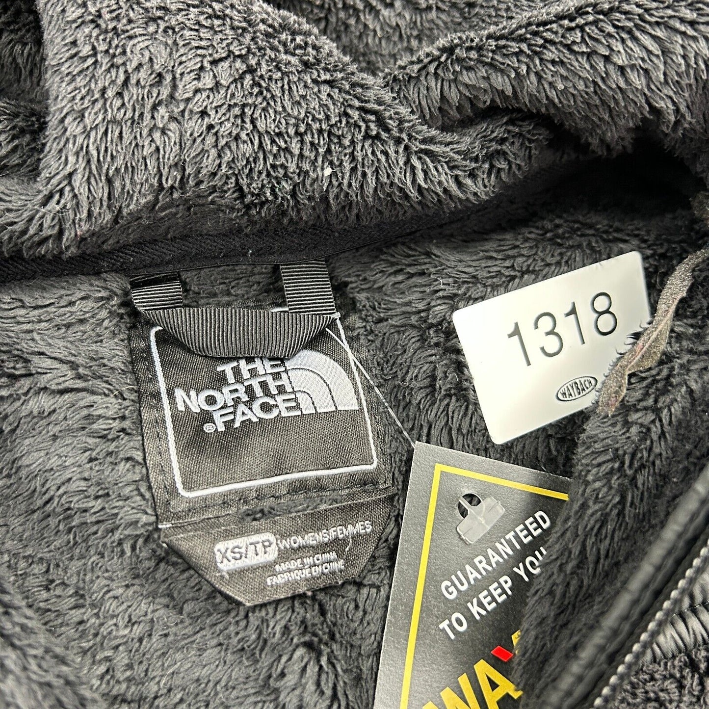 VINTAGE The North Face Black Hooded Fleece Sweater sz XS Womens Adult