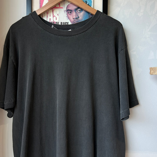 VINTAGE | Faded Black Blank T-Shirt sz L