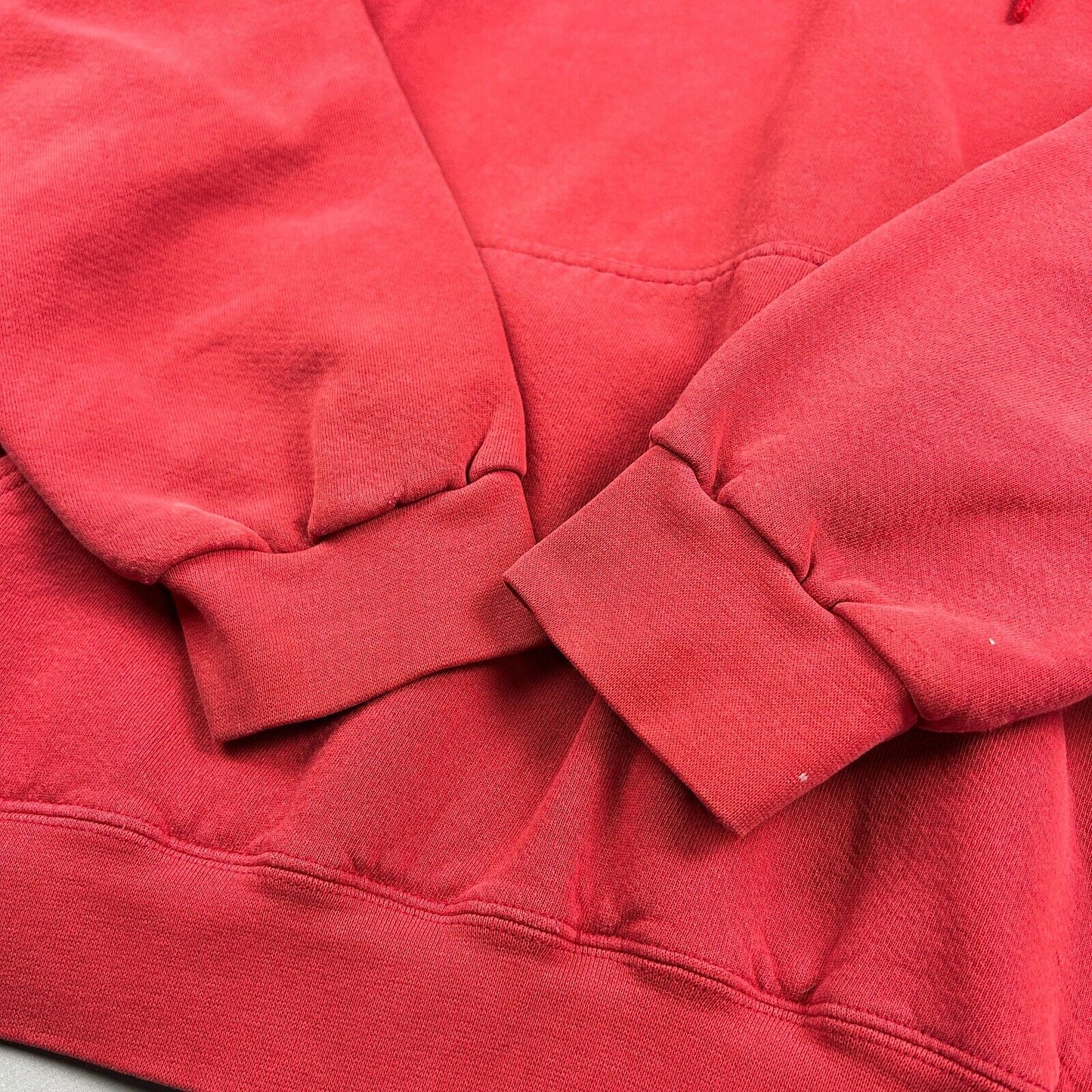 VINTAGE 90s | NIKE Mid Swoosh Faded Red Hoodie Sweater sz XL Adult