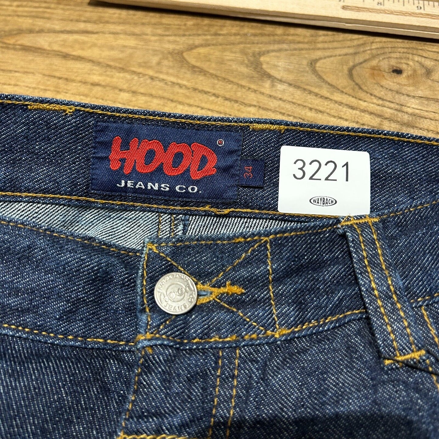 VINTAGE | Hood Jeans Co Contrast Stitch Dark Wash Denim Pants sz W36 L34