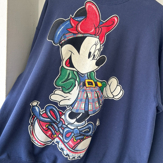 VINTAGE 90s | Fashion Minnie Mouse Crewneck Sweater sz L