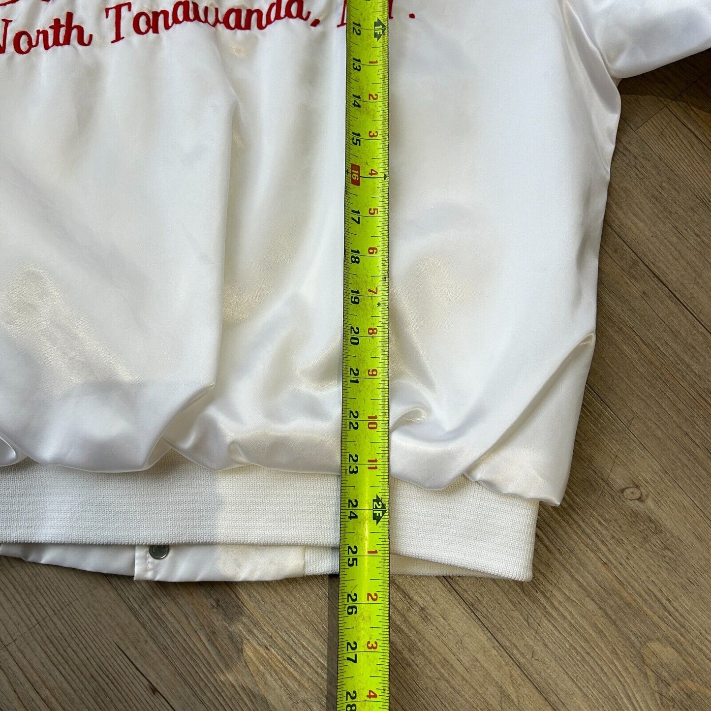 VINTAGE 80s | Stardust NY White Button Snap Bomber Jacket sz M Adult