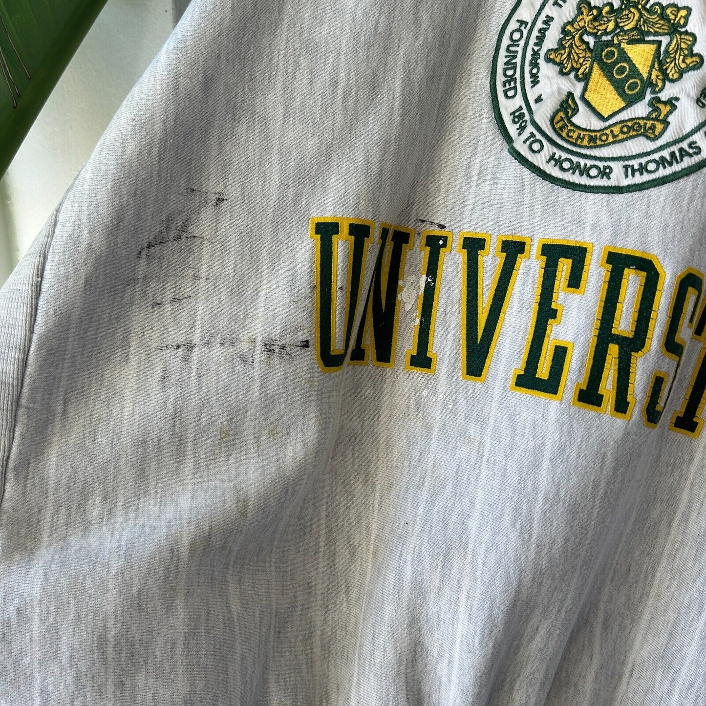 VINTAGE 90s | Clarkson University Vertical Striped Crewneck Sweater sz XL Adult
