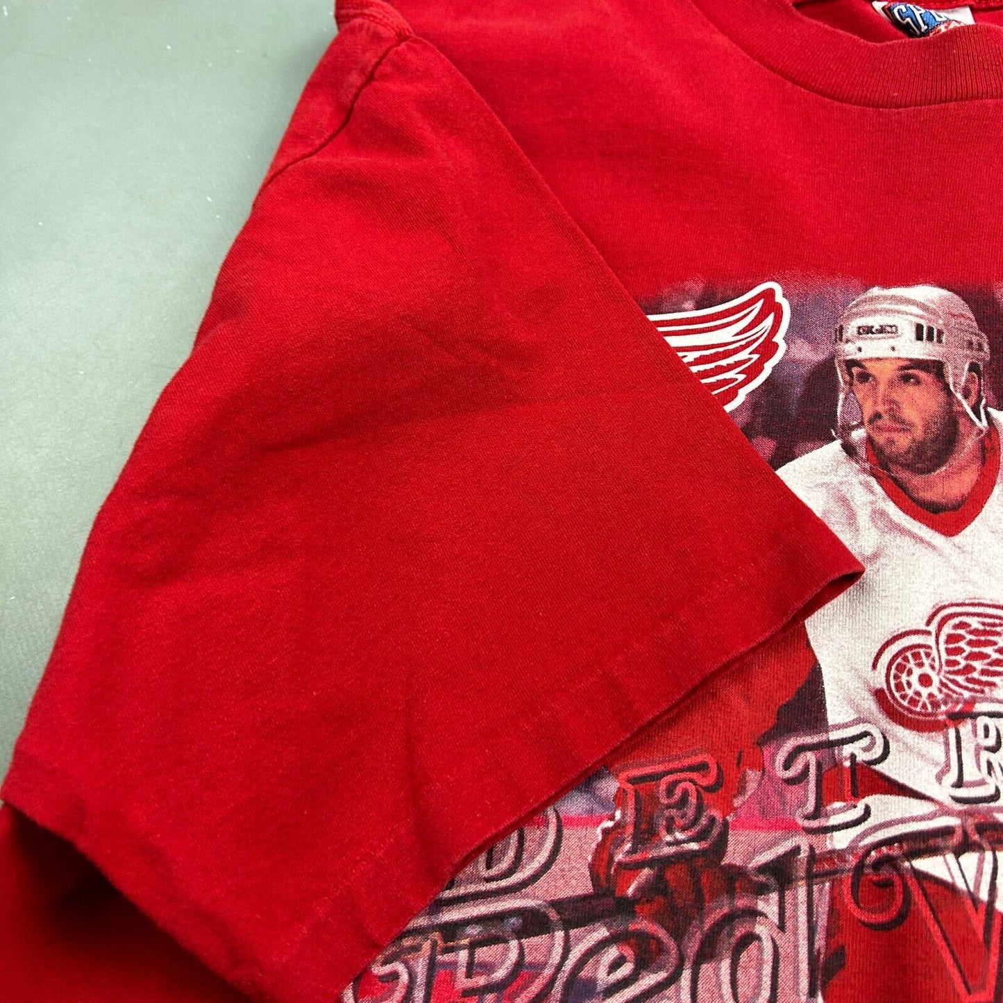 VINTAGE 90s | NHL Detroit Red Wings Shanahan Hockey T-Shirt sz L Men Adult