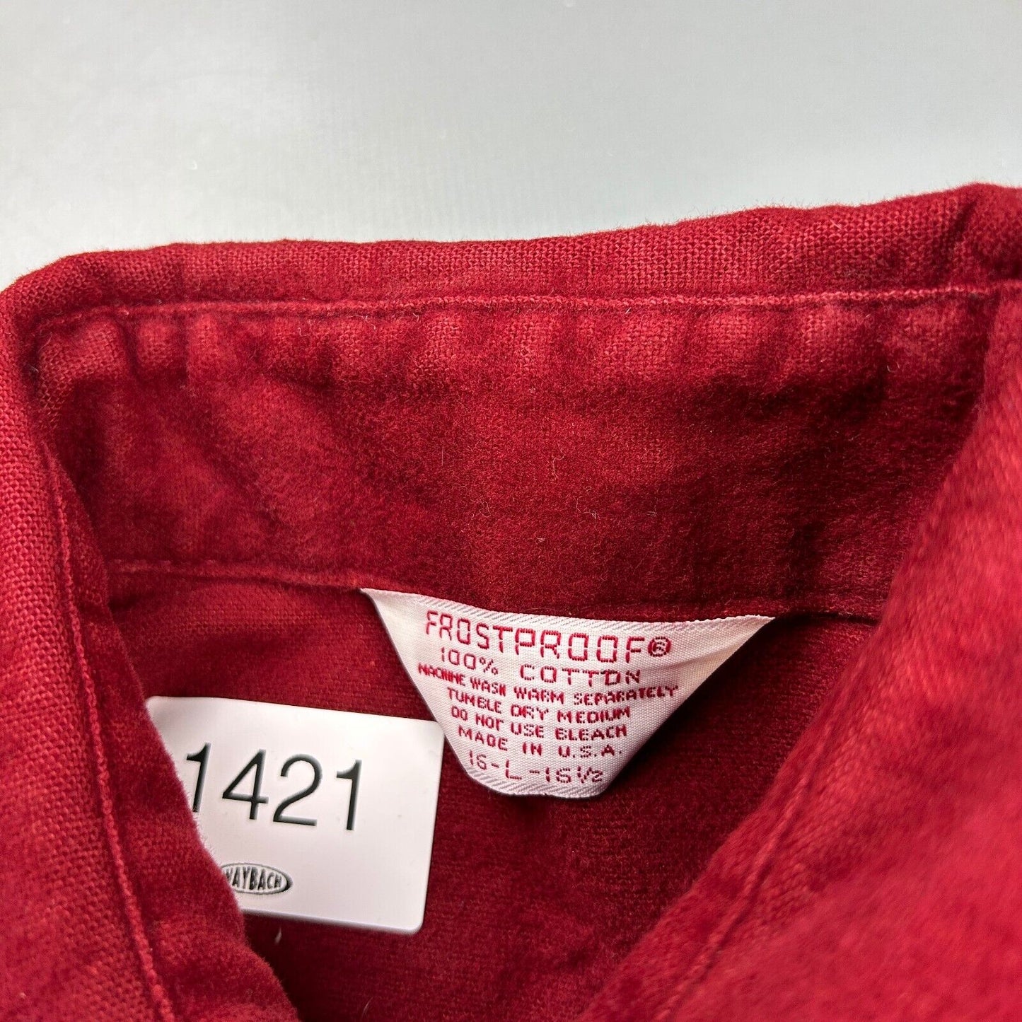 VINTAGE 90s Frostproof Red Chamois Cloth Button Up Shirt sz Large Adult