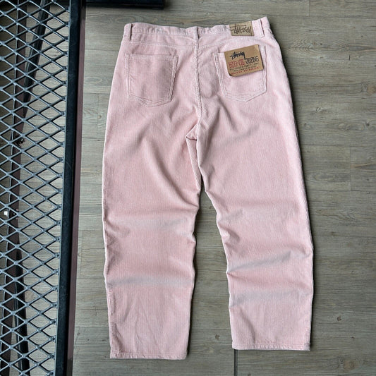 STUSSY Pink Corduroy Big Ol' Jeans Baggy Pants sz W36 NWT