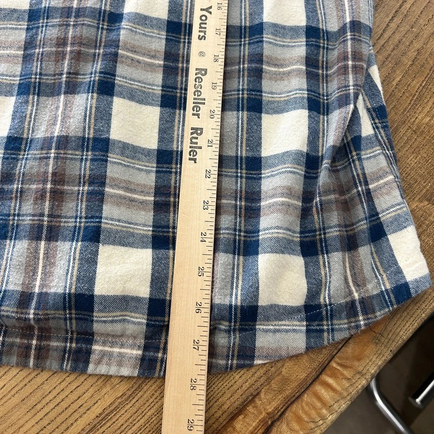 VINTAGE | L.L Bean Plaid Flannel Zip Up Hooded Shirt sz M/L