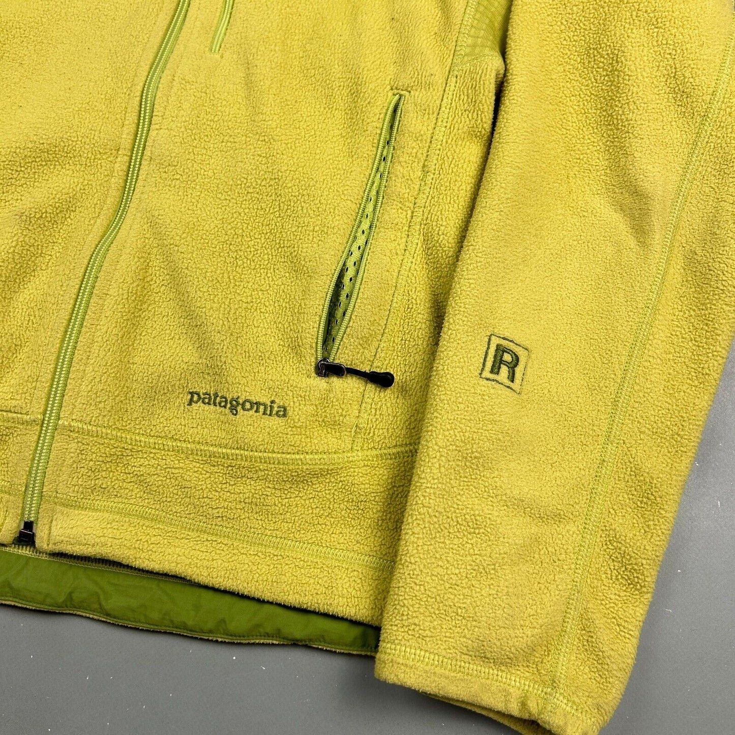 VINTAGE Patagonia Yellow Full Zip Tech R Fleece Sweater sz Small Womens
