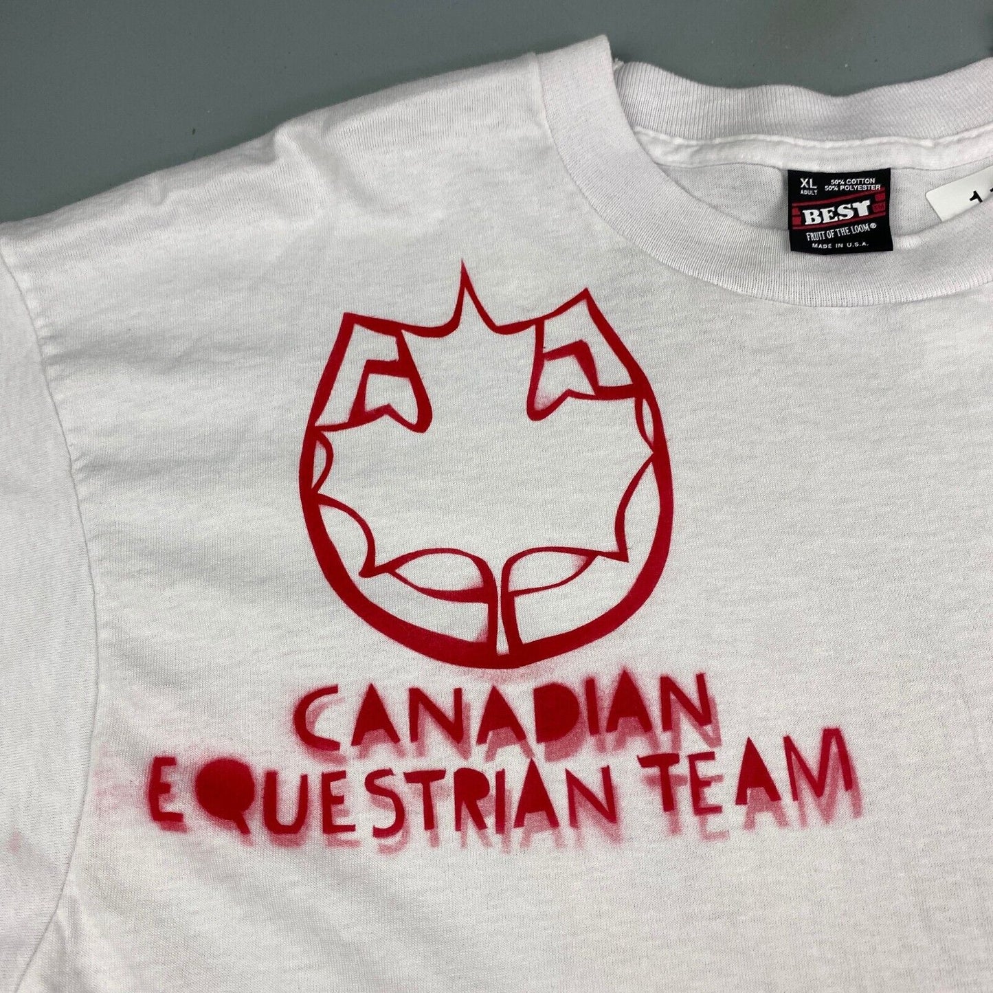 VINTAGE 1993 Canadian Equestrian Team Airbrushed T-Shirt sz XL Adult