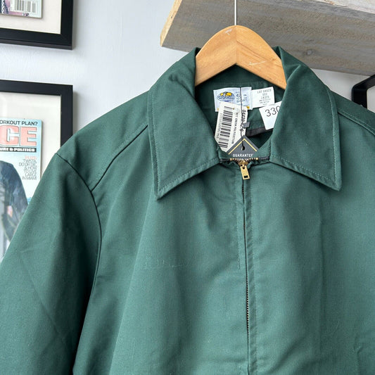 VINTAGE 70s 80s | Riverside Blank Green Canvas Work Shop Jacket sz M/L