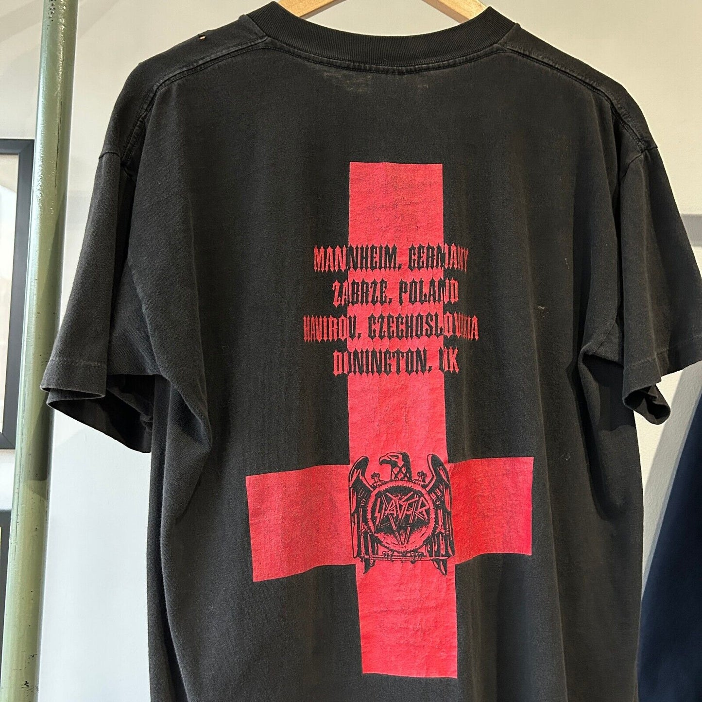 VINTAGE 90s | SLAYER Black Brockum Band T-Shirt sz L Adult