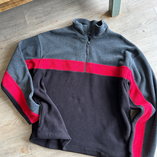 VINTAGE | GAP 1/4 Zip Striped Fleece Sweater sz L