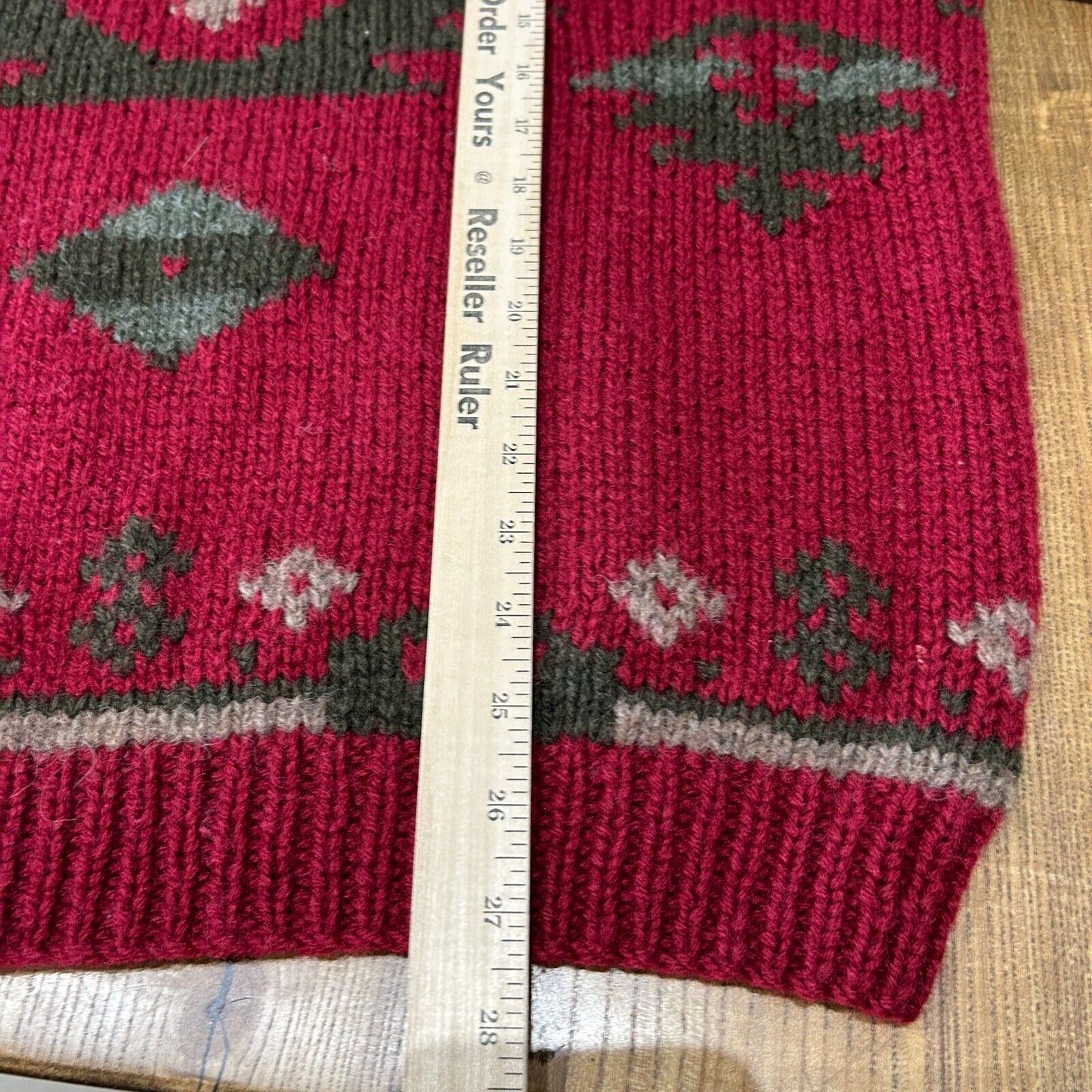 VINTAGE 90s | Eddie Bauer Aztec Wool Heavy Knit Sweater sz L