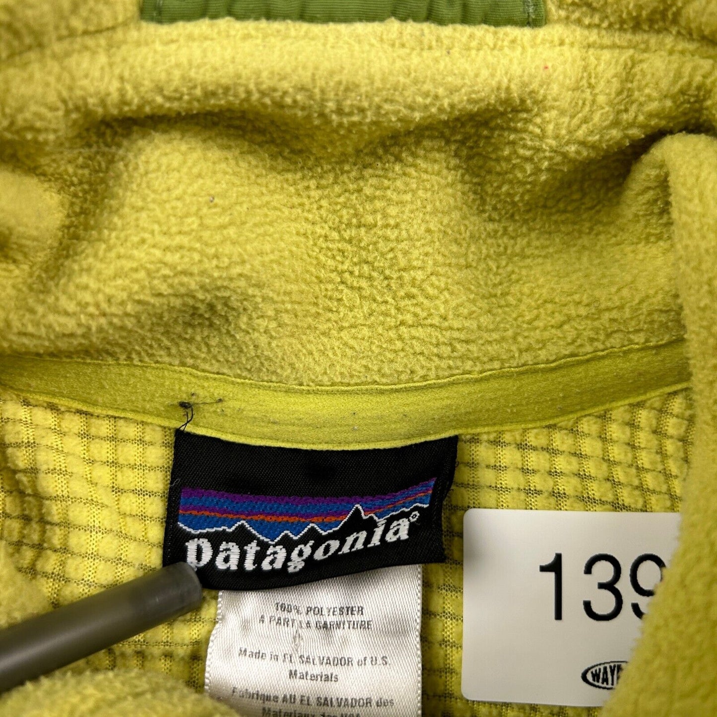 VINTAGE Patagonia Yellow Full Zip Tech R Fleece Sweater sz Small Womens