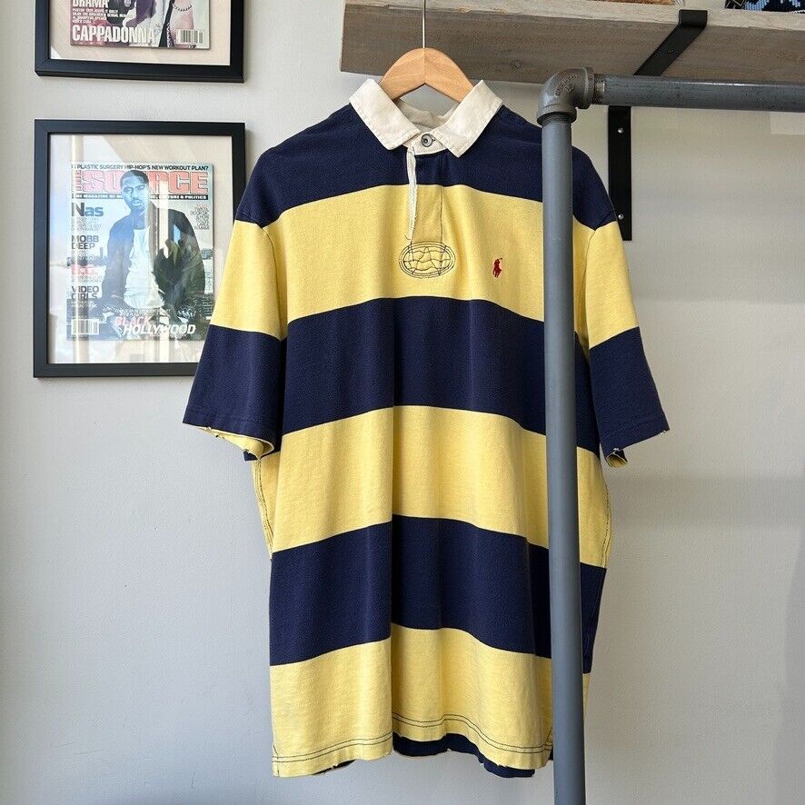 VINTAGE | Ralph Lauren Sm Pony Striped Polo Shirt sz XL