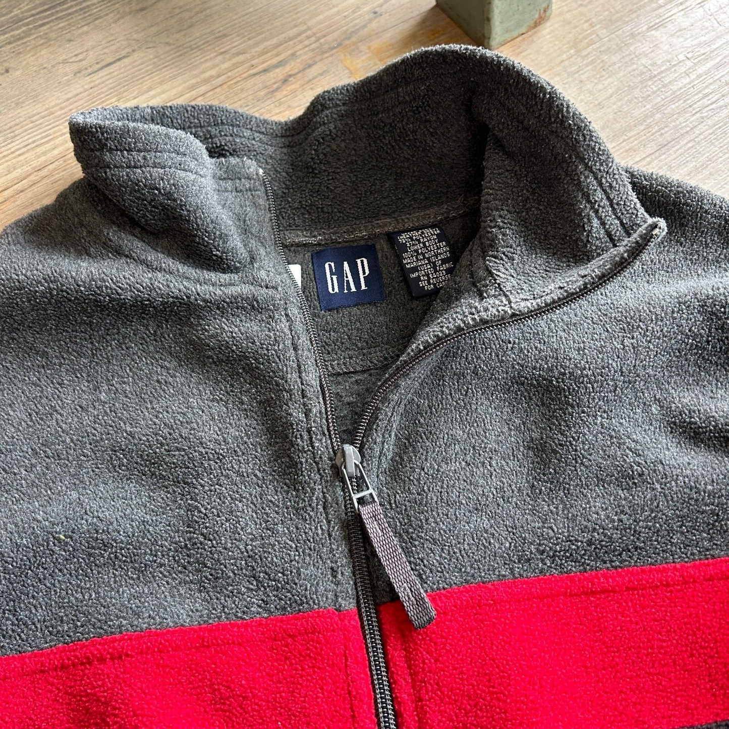 VINTAGE | GAP 1/4 Zip Striped Fleece Sweater sz L