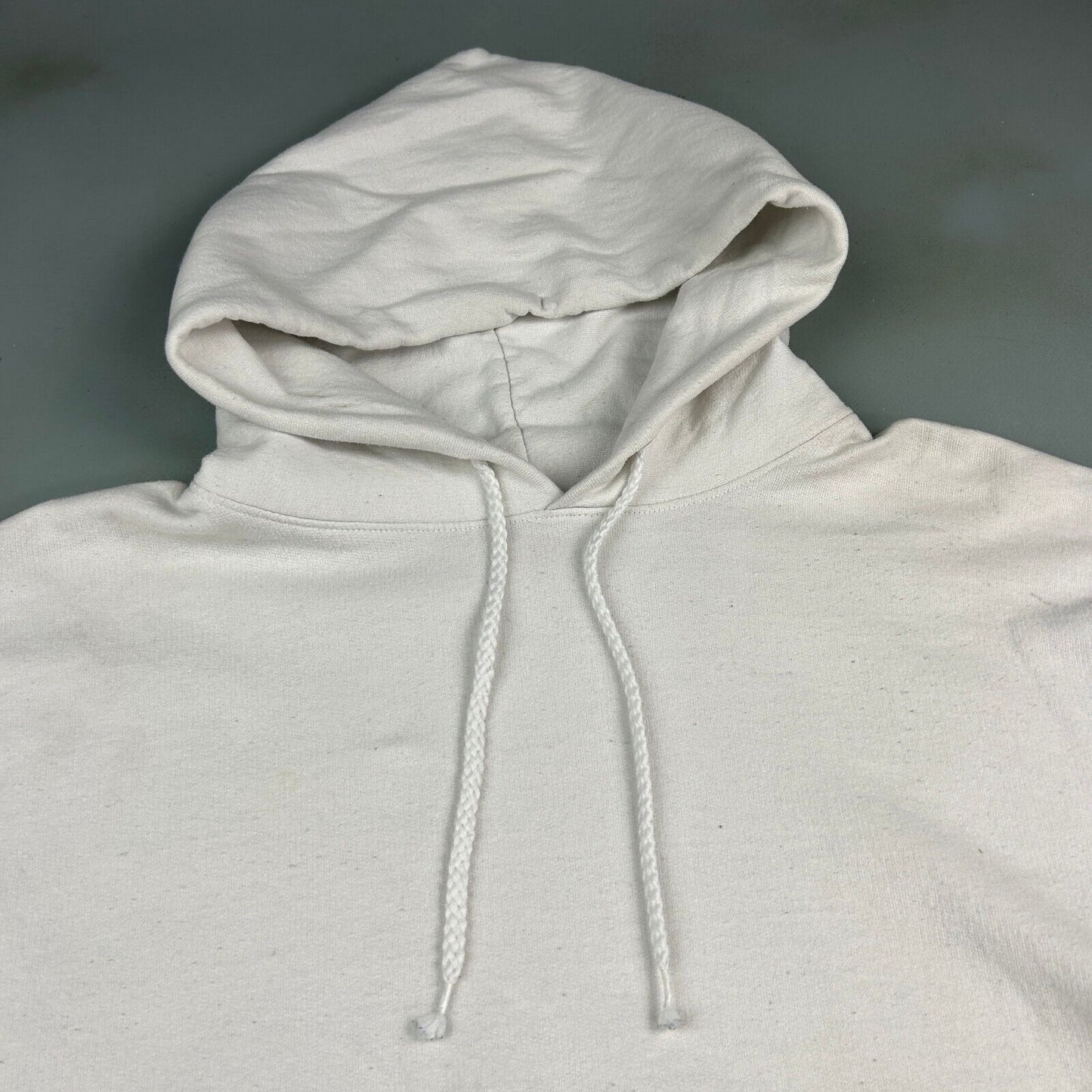 VINTAGE Hanes Blank White Hoodie Sweater sz Large Adult