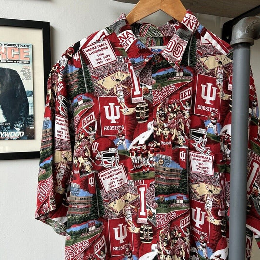 VINTAGE | Indiana University Rayon Reyn Spooner Button Down Shirt sz XL