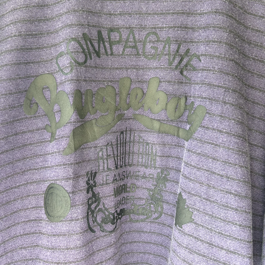 VINTAGE 1990s | Bugle Boy Purple Striped Crewneck Sz L