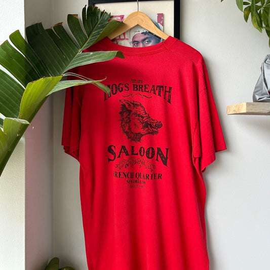 VINTAGE 90s | Hogs Breath Saloon New Orleans T-Shirt sz XL